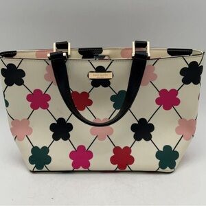 Kate Spade Juno Grant Street Flral Tote Women’s White, Pink, Green, and Black